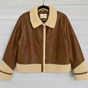 🧥 Universal Thread Faux Leather Sherpa Aviator Jacket | XXL